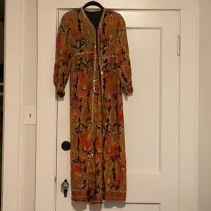 Elegant Paisley Print Dress